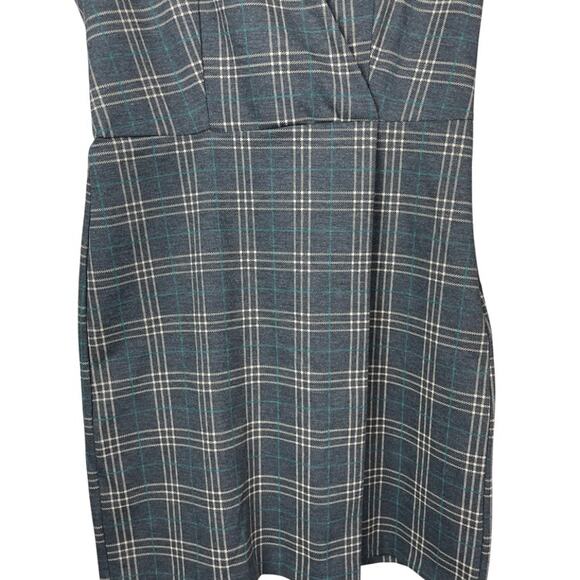 MNG Basics Plaid Short Dress Charcoal Gray Size 8 - Picture 5 of 10